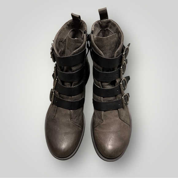 MIZ MOOZ - Leather Buckle Straps Ankle Boots Crescent - Gray - EU 37 US 6.5 - 7 - Picture 2 of 12